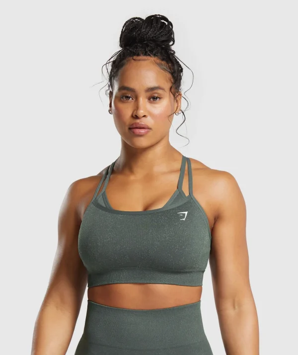 Discount Gymshark Adapt Fleck Seamless Sports Bra SlateTeal/CargoTeal