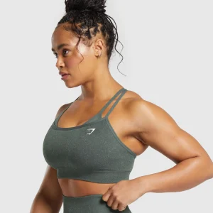 Discount Gymshark Adapt Fleck Seamless Sports Bra SlateTeal/CargoTeal