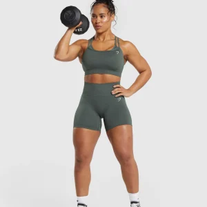 Discount Gymshark Adapt Fleck Seamless Sports Bra SlateTeal/CargoTeal