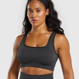 Hot Gymshark Adapt Fleck Sports Bra Black/SmokeyGrey