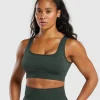 Outlet Gymshark Adapt Fleck Sports Bra VictoryGreen/UnitGreen