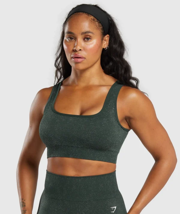 Outlet Gymshark Adapt Fleck Sports Bra VictoryGreen/UnitGreen