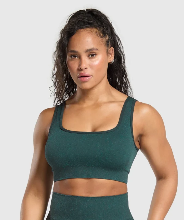 Sale Gymshark Adapt Fleck Sports Bra DarkestTeal/FunctionalTeal