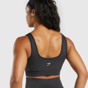 Hot Gymshark Adapt Fleck Sports Bra Black/SmokeyGrey