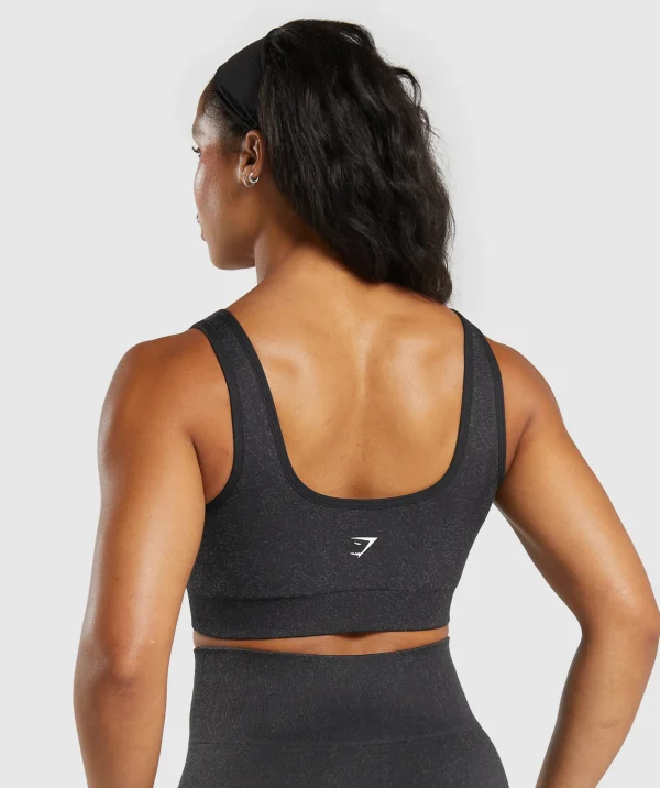 Hot Gymshark Adapt Fleck Sports Bra Black/SmokeyGrey