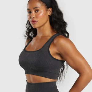 Hot Gymshark Adapt Fleck Sports Bra Black/SmokeyGrey