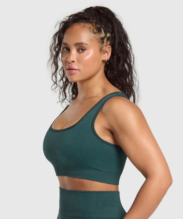 Sale Gymshark Adapt Fleck Sports Bra DarkestTeal/FunctionalTeal