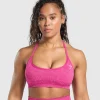 Discount Gymshark Adapt Fleck T-Back Bra WinningPink/SourPink