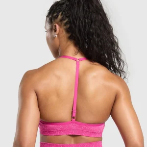 Discount Gymshark Adapt Fleck T-Back Bra WinningPink/SourPink