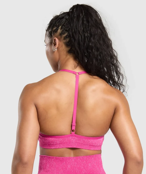 Discount Gymshark Adapt Fleck T-Back Bra WinningPink/SourPink