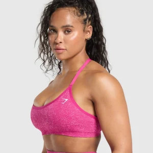 Discount Gymshark Adapt Fleck T-Back Bra WinningPink/SourPink