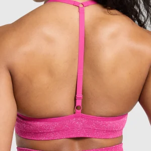 Discount Gymshark Adapt Fleck T-Back Bra WinningPink/SourPink