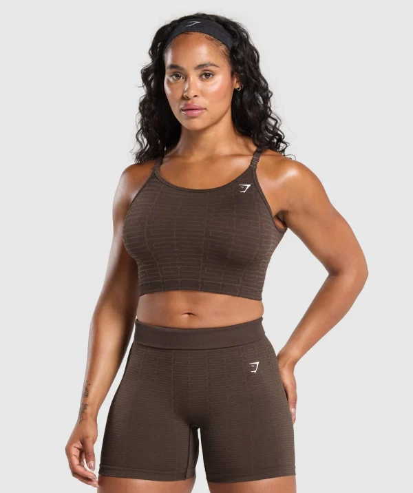 Online Gymshark Adapt Monogram Seamless Midi Tank ArchiveBrown/SoulBrown