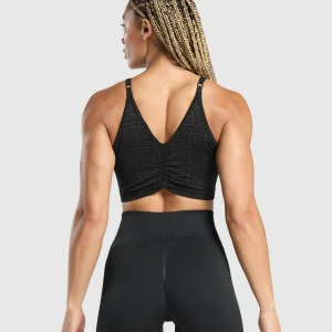 Hot Gymshark Adapt Monogram Seamless Midi Tank Black/PitchGrey