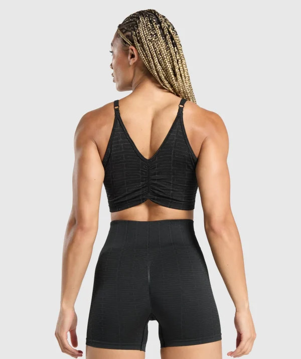 Hot Gymshark Adapt Monogram Seamless Midi Tank Black/PitchGrey