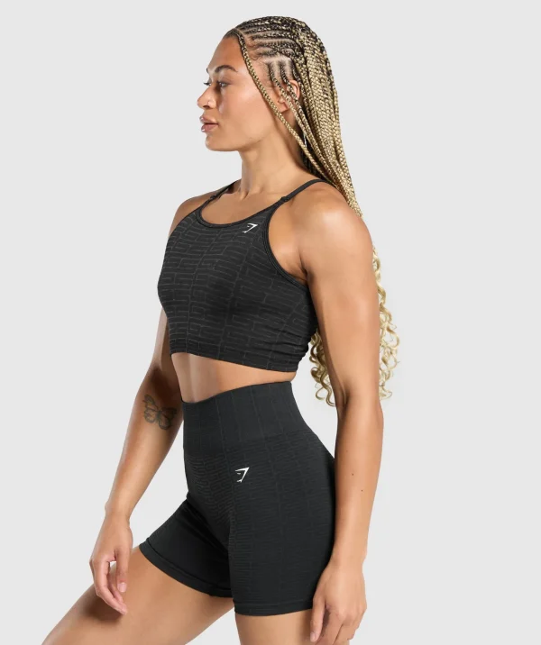 Hot Gymshark Adapt Monogram Seamless Midi Tank Black/PitchGrey