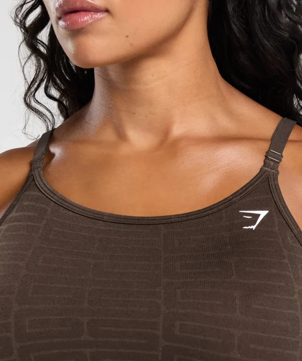 Online Gymshark Adapt Monogram Seamless Midi Tank ArchiveBrown/SoulBrown