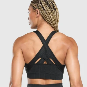 Outlet Gymshark Adapt Monogram Seamless Sports Bra Black