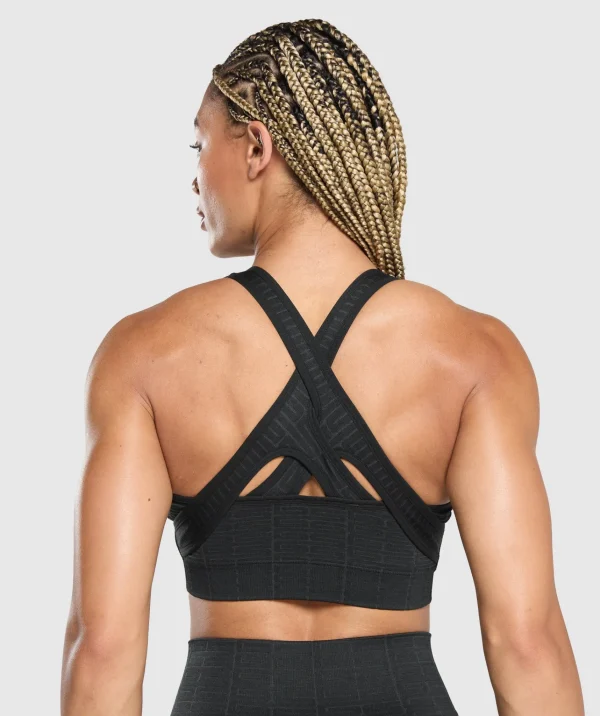 Outlet Gymshark Adapt Monogram Seamless Sports Bra Black