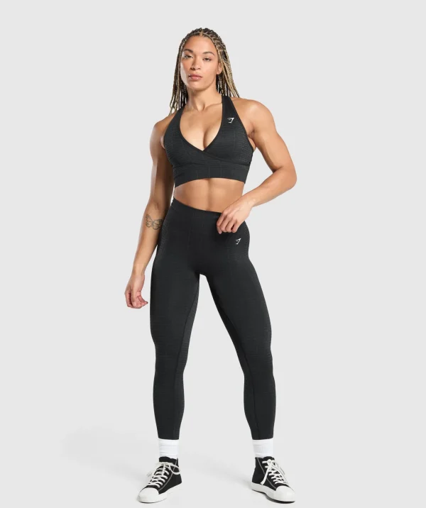 Outlet Gymshark Adapt Monogram Seamless Sports Bra Black