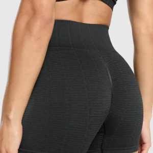 Online Gymshark Adapt Monogram Seamless Shorts Black/PitchGrey