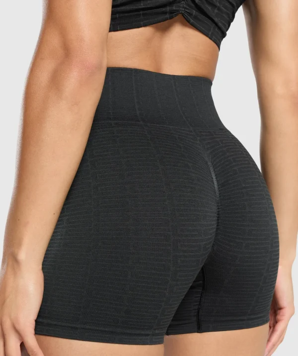 Online Gymshark Adapt Monogram Seamless Shorts Black/PitchGrey