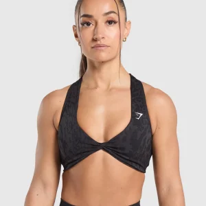 Sale Gymshark Adapt Safari Seamless Bralette Black/AsphaltGrey