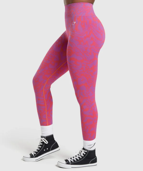 Sale Gymshark Adapt Safari Seamless Leggings ShellyPink/FlyCoral