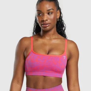 Outlet Gymshark Adapt Safari Seamless Sports Bra ShellyPink/FlyCoral