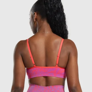 Outlet Gymshark Adapt Safari Seamless Sports Bra ShellyPink/FlyCoral