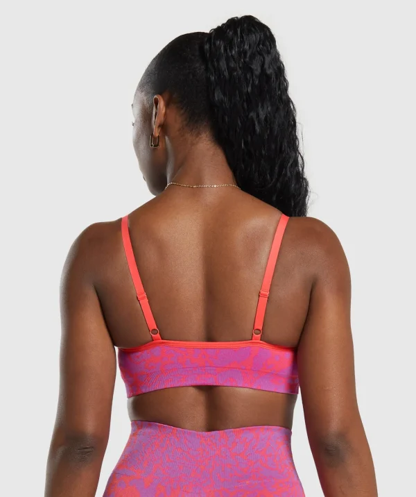 Outlet Gymshark Adapt Safari Seamless Sports Bra ShellyPink/FlyCoral