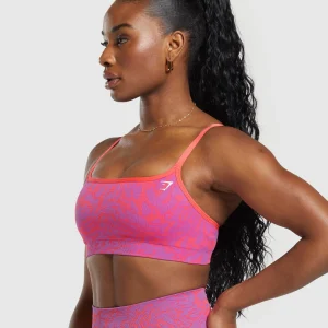 Outlet Gymshark Adapt Safari Seamless Sports Bra ShellyPink/FlyCoral