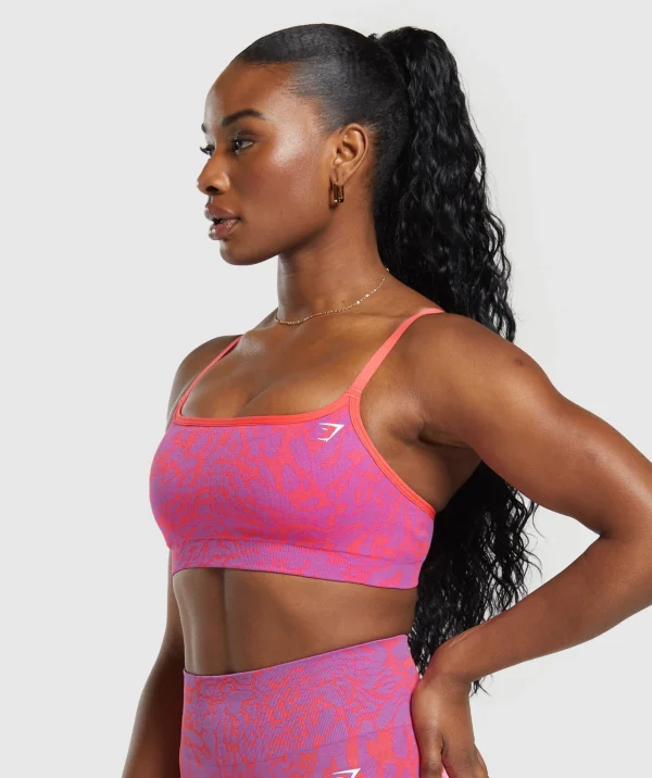 Outlet Gymshark Adapt Safari Seamless Sports Bra ShellyPink/FlyCoral