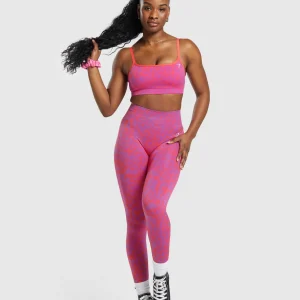 Outlet Gymshark Adapt Safari Seamless Sports Bra ShellyPink/FlyCoral