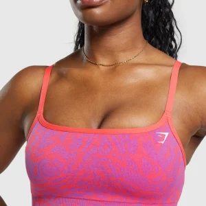 Outlet Gymshark Adapt Safari Seamless Sports Bra ShellyPink/FlyCoral