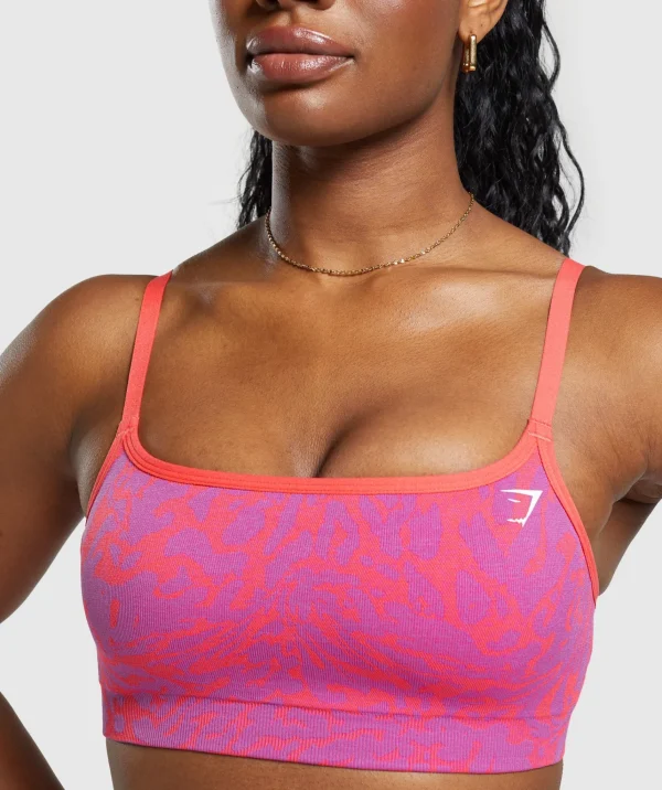 Outlet Gymshark Adapt Safari Seamless Sports Bra ShellyPink/FlyCoral