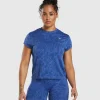 Fashion Gymshark Adapt Safari Seamless T-Shirt WaveBlue/IrisBlue