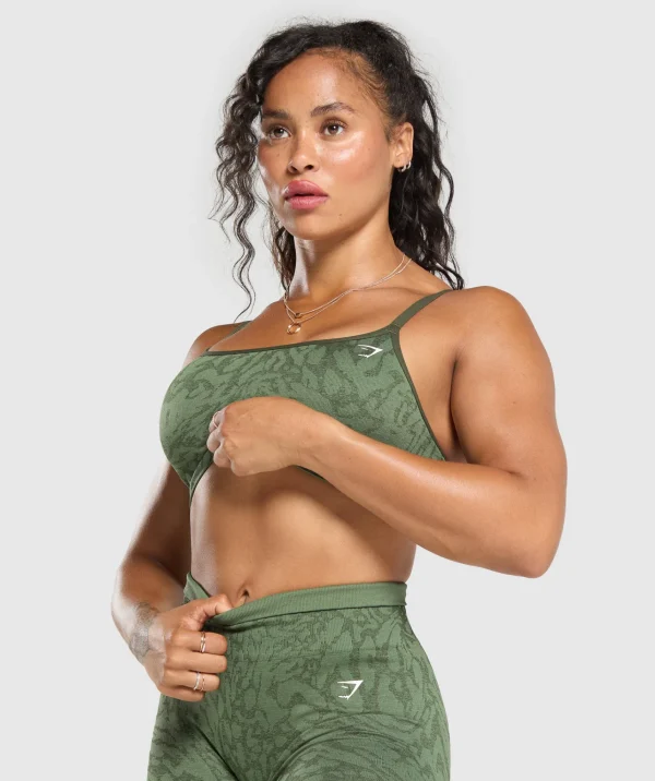 Discount Gymshark Adapt x Whitney Sports Bra ForceGreen/WinterOlive