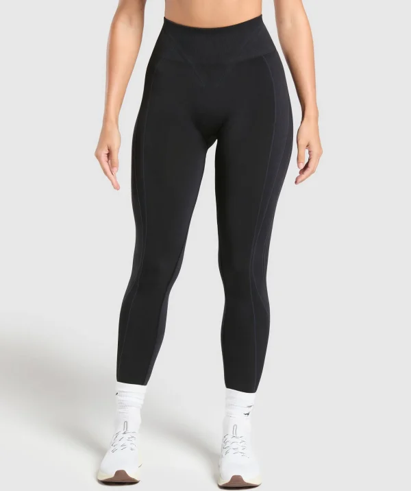 Fashion Gymshark Apex Contrast Leggings Black/BrushedGrey