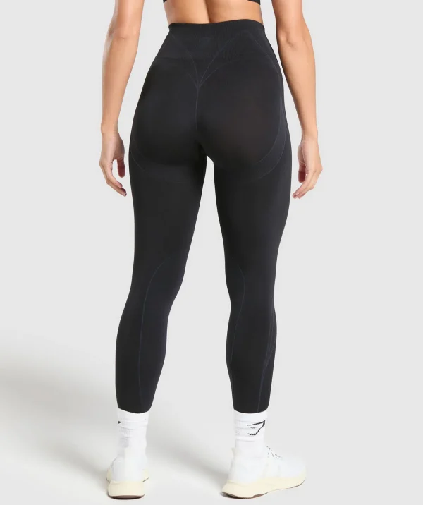 Fashion Gymshark Apex Contrast Leggings Black/BrushedGrey