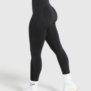 Fashion Gymshark Apex Contrast Leggings Black/BrushedGrey