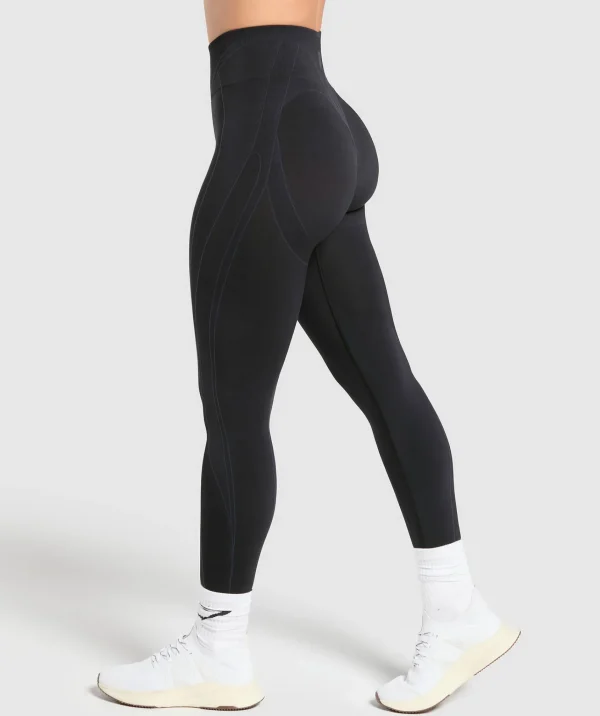 Fashion Gymshark Apex Contrast Leggings Black/BrushedGrey