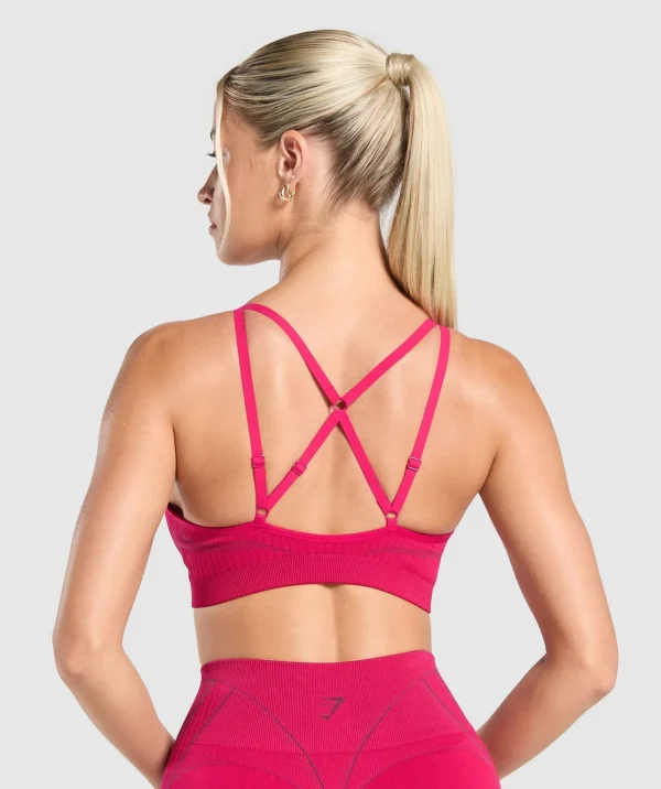 Hot Gymshark Apex Contrast Sports Bra BuildPink/AsphaltGrey