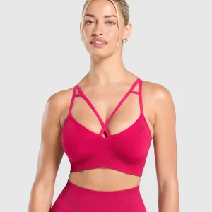 Hot Gymshark Apex Contrast Sports Bra BuildPink/AsphaltGrey