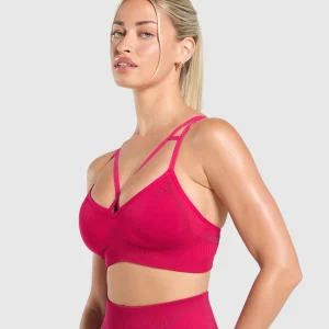 Hot Gymshark Apex Contrast Sports Bra BuildPink/AsphaltGrey