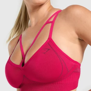 Hot Gymshark Apex Contrast Sports Bra BuildPink/AsphaltGrey