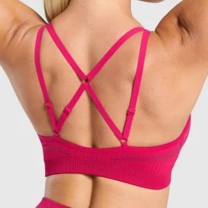 Hot Gymshark Apex Contrast Sports Bra BuildPink/AsphaltGrey