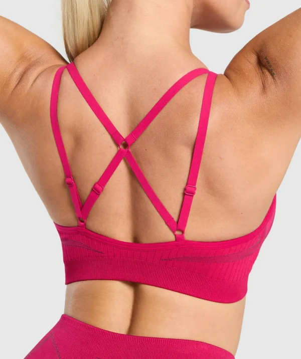 Hot Gymshark Apex Contrast Sports Bra BuildPink/AsphaltGrey