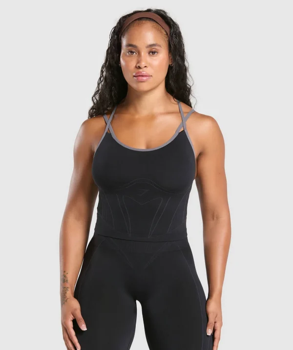 Best Gymshark Apex Contrast Tank With Shelf Black/BrushedGrey