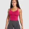 Outlet Gymshark Apex Contrast Tank With Shelf BuildPink/AsphaltGrey